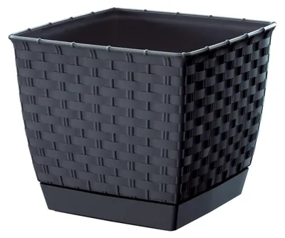 Produktbild von Ratolla Quadratischer Blumentopf - Anthrazit - Pp-Drlk250-A