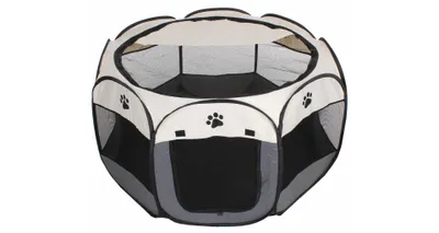 Image de Pet Enclos octogonal pour chien blanc-gris