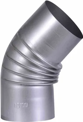 Image de FIREFIX A100/B4 Coude pour tuyau de poêle 45° FALØ100mm sans porte, gris argenté
