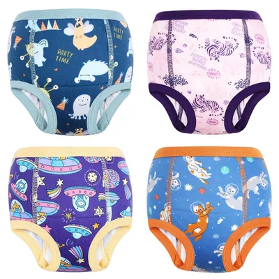 Immagine prodotto di Set di 4 paia di pantaloni addestramento per bambini, ideali per l'apprendimento dell'uso del vasino
