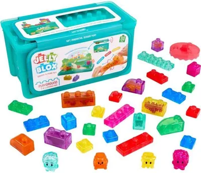 Obrázok produktu pre Stavebné kocky Jelly Blox, 24 kusov, flexibilná a pružná stavebná hračka, od 2 rokov, Goliath