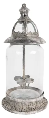 Produktbild von Clayre & Eef Windlicht 44 cm Silberfarbig Eisen