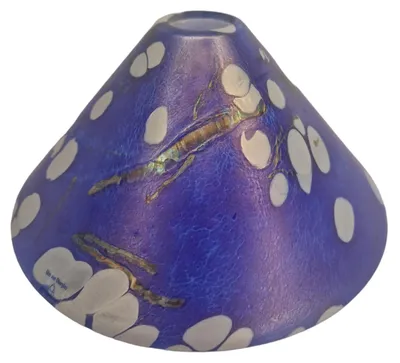 Produktbild von BRUCK Lampenglas Ersatzglas – handbemalter Glas-Lampenschirm in Blau