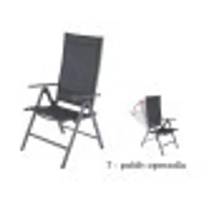 Produktbild von Linder Klappstuhl LEX 7-Positionen Multipositionssessel, H 106 x B 64 x T 54 cm, anthrazit