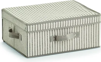 Produktbild von Zeller 14645 Aufbewahrungsbox mit Deckel Stripes, Vlies, Beige