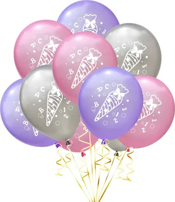 Produktbild von Oblique Unique 10x Luftballons Schuleinführung Einschulung Schulanfang Deko Zuckertüte ABC und 123 Motive - Farbmix