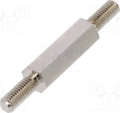 Immagine prodotto di 10 distanziatori filettati con filettatura esterna M3, esagonali, 15 mm, in ottone 413X15