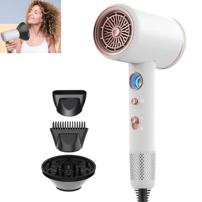 Produktbild von Ionen-Haartrockner,2200Wstarker Motor,schnelles Trocknen für glattes und lockiges Haar,magnetische Düse,für Zuhause,Salon und Reisen