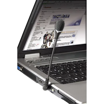 Obrázek produktu pro Hama Notebook VoIP Microphone, -62 dB, 30 - 16000 Hz, -1400 ohm, Kabel, Černá