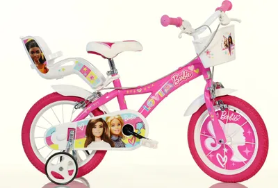 Produktbild von Mattel Kinderfahrräder Mädchen Barbie 16 Zoll 27 cm Mädchen Felgenbremse Rosa/Weiß