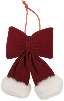 Immagine prodotto di Clayre & Eef 66557S Fiocco decorativo rosso e bianco 10x4x16 cm