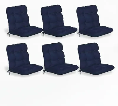 Produktbild von Beautissu 6er Set Niedriglehner Auflagen Set Flair NL, 100x50x8cm, Dunkelblau