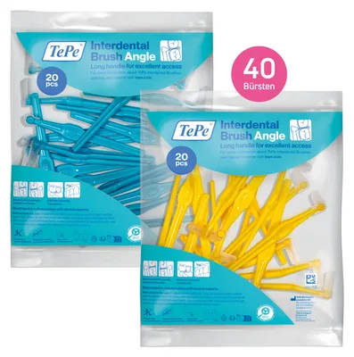 Produktbild von 40 Stück TePe Interdentalbürsten Original, Blau/Gelb