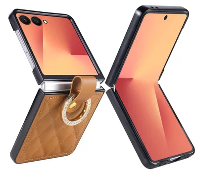 Produktbild von Handy Hülle Ringhalter für Samsung Galaxy Z Flip8 Kunstleder Strassverzierung