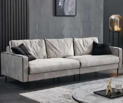 Zdjęcie produktu dla Designerska sofa 4-osobowa tapicerowana kanapa tekstylna do salonu meble tapicerowane