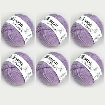 Image de 6x Lillemor by Permin – Fil en pure Laine biologique (04 violet foncé)