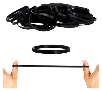 Produktbild von Gummibänder 100 Stück Schwarz Breite 60x5mm Haushaltsgummi, Langlebig und Reißfest