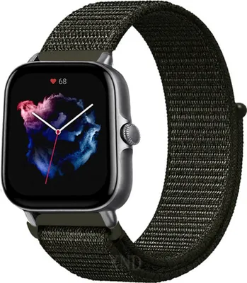 Produktbild von Strap-it Amazfit GTS 3 Nylonarmband (Dunkelgrün)