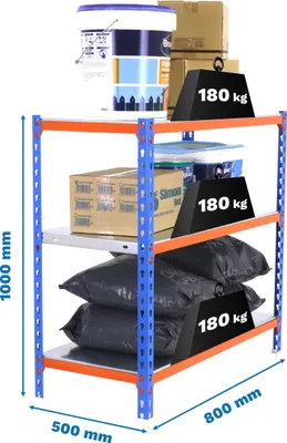 Zdjęcie produktu dla SIMONCLICK MINI 3/500 1000 NIEBIESKI/POMARAŃCZOWY/GALVANIZOWANY metaliczny regał