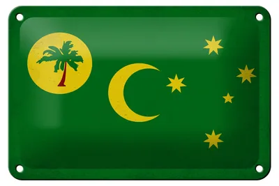 Produktbild von Blechschild Flagge Kokosinseln 18x12cm Cocos Island Vintage