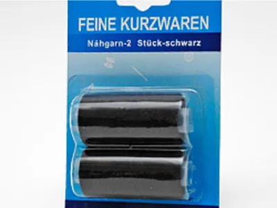 Produktbild von Nähgarn Schwarz Polyester 2x 500m – Reißfester Faden für all Ihre Nähprojekte & Reparaturen. Vielseitig & Langlebig!