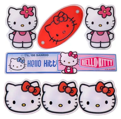 Produktbild von 8 Stück Sanrio Hello Kitty 3D Effekt Aufkleber Sticker Set Scrapbook Kindersticker Mädchen Haftetiketten