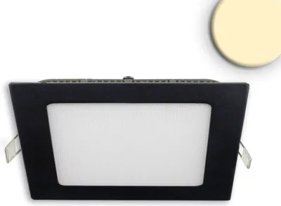 Produktbild von ISOLED 115468 LED Downlight, 15W, eckig, ultraflach, blendungsreduziert, schwarz, warmweiß, dimmbar CRI90