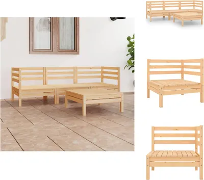 Produktbild von vidaXL 4-tlg. Garten-Lounge-Set Massivholz Kiefer -  Gartenmöbel-Sets