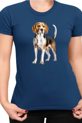 Produktbild von Damen T-Shirt Dogs Breeds Beagle Dog Breed 007, Lady M / Dunkelblau
