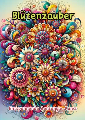 Produktbild von Ausmalbuch mit Blumen- und Zentangle-Mustern für Entspannung und Achtsamkeit