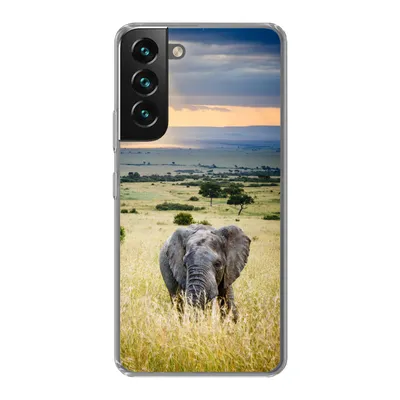 Produktbild von MuchoWow® Handyhülle Schutzhülle Hülle für Samsung Galaxy S22 Elefant - Tiere - Landschaft - Sonne - Natur Silikon Softcase Handy Hülle - Mobiltelefonhülle