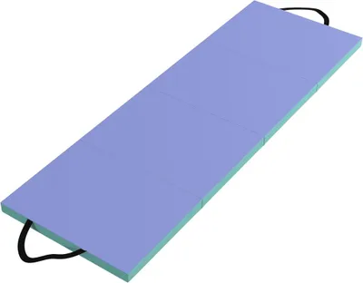 Produktbild von Fitnessmatte faltbar 180x60x5 cm, Sportmatte mit Griff fš¹r Yoga, Grš¹n/Lila