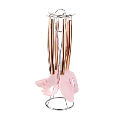 Produktbild von 6-er Set Küchenaccessoires Ständer Stonerose Silikon Edelstahl