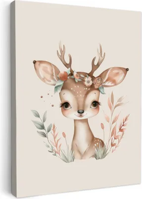 Produktbild von Wanddeko 50x70 cm - Kinder Bohemian - Hirsch - Boho, Wandbilder, Wanddeko Wohnzimmer, Bild