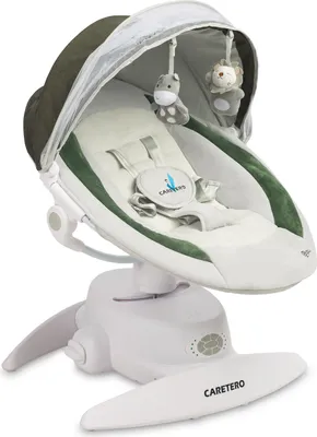 Produktbild von CARETERO Kinder Schaukelstuhl Opti - 360 Grad Drehung - Moskitonetz - Grün