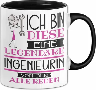 Produktbild von Ingenieurin Tasse Geschenk Ich Bin Diese Eine Legendäre Ingenieurin Von Der Alle Reden Geschenkidee Geburtstag Weihnachten (Schwarz)
