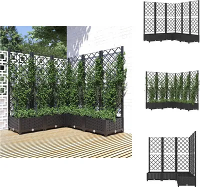 Obrázok produktu pre vidaXL Kvetináč s mriežkou čierny 120x120x121,5 cm PP - Kvetináče a sadenice