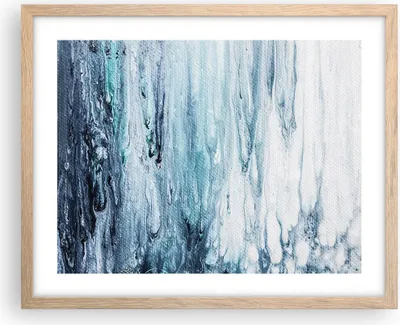 Produktbild von Gerahmtes Poster - Rahmen in heller Eiche - Abstraktion Prellung Blau - 50x40 cm - Wand Bild - Wanddeko - Wandbilder - Kunstposter - Wandposter - Bilderrahmen - Bilder - Kunstdruck - P2NAA50x40-4380