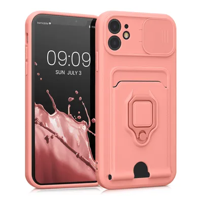 Produktbild von kwmobile Handyhülle kompatibel mit Apple iPhone 11 - Softcase mit Kameraschutz - Kartenfach - Winter Rose