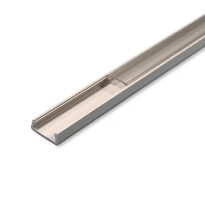 Obrázek produktu pro MasterLED LED Slim profil PVC 16x7mm šedý 1m – plochý LED profil s průhledným krytem – mini lišta světelná lišta