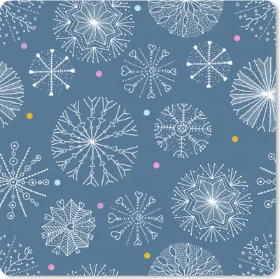 Produktbild von MuchoWow® Mauspad Mousepad Schneeflocke - Muster - Winter 30x30 cm - Mousepads - Maus Mat - Pad - Mausunterlage - Gaming