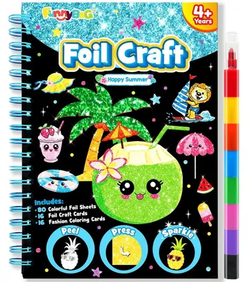 Image de Kit de loisirs créatifs "Foil Art" : art pour enfants, créativité, 16 œuvres d'art, jouet de voyage pour l'été