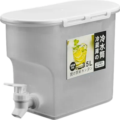 Produktbild von 3,5-l-Kaltwasserkessel-Getränkespender mit Wasserhahn, BPA-frei, hochtemperaturbeständig, Eistee-Saft-Getränkekrug für die Partyküche