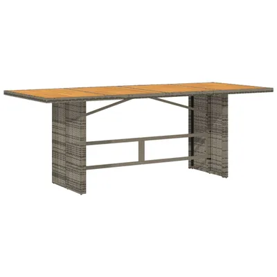 Obrázok produktu pre Záhradný stôl s akáciovou doskou sivý 190x80x74 cm polyratan