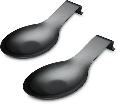 Productafbeelding van Ibenzoa® zwarte lepelhouder set, 2 stuks, roestvrijstalen keukenorganizer voor keukengerei en deksels