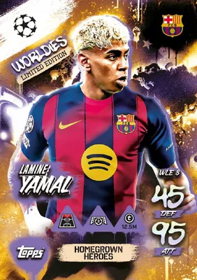 Image de Match Attax Ucl 2025 2026 Limited Worldies Homegrown Heroes Wle 8 Yamal