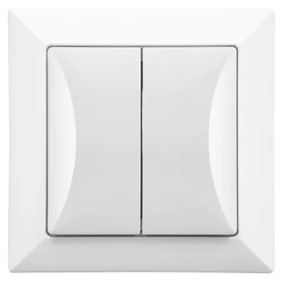 Imagen del producto de Interruptor de persiana enrollable Timex-Elektro Opal, de 2 botones, color blanco