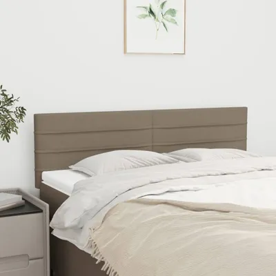 Produktbild von The Living Store Kopfteile 2 Stk. Taupe 72x5x78/88 cm Stoff