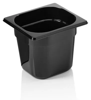 Produktbild von 12x GN Behälter 1/6 GN 96 Black, 150 mm, schwarz, Polycarbonat
