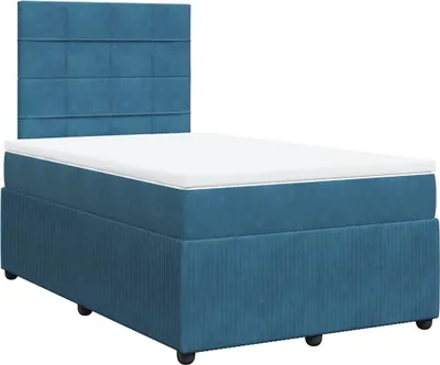 Produktbild von vidaXL Boxspringbett mit Matratze Dunkelblau 120x190 cm Samt